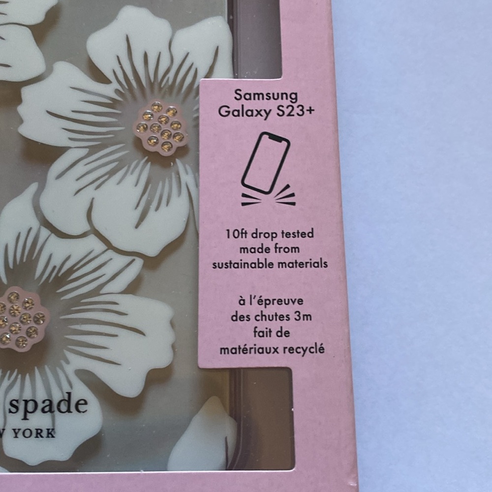 Kate Spade New York Samsung Gallaxy S23+ Elegant Bow Hollyhock Floral Case, NEW - Picture 3 of 5
